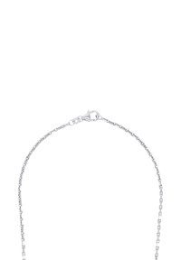 Srebrna bransoletka łańcuszkowa o gładkiej, teksturowanej powierzchni i zapięciu typu lobster. Ogniwa są jednorodne i wydłużone, prezentując delikatny wzór.