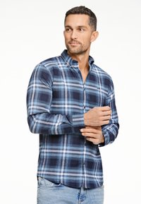 Lindbergh BRUSHED CHECKED  - Camicia - dk blue