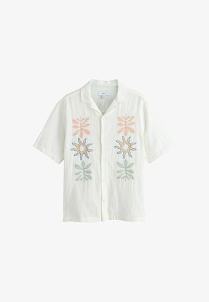 Next, REGULAR FIT - EMBROIDERED CHEESECLOTH SHORT SLEEVE SHIRT . - Shirt - white