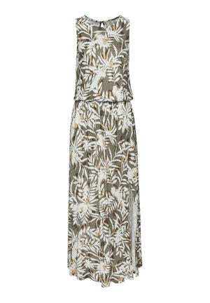 Jerseykleid - grün creme bedruckt