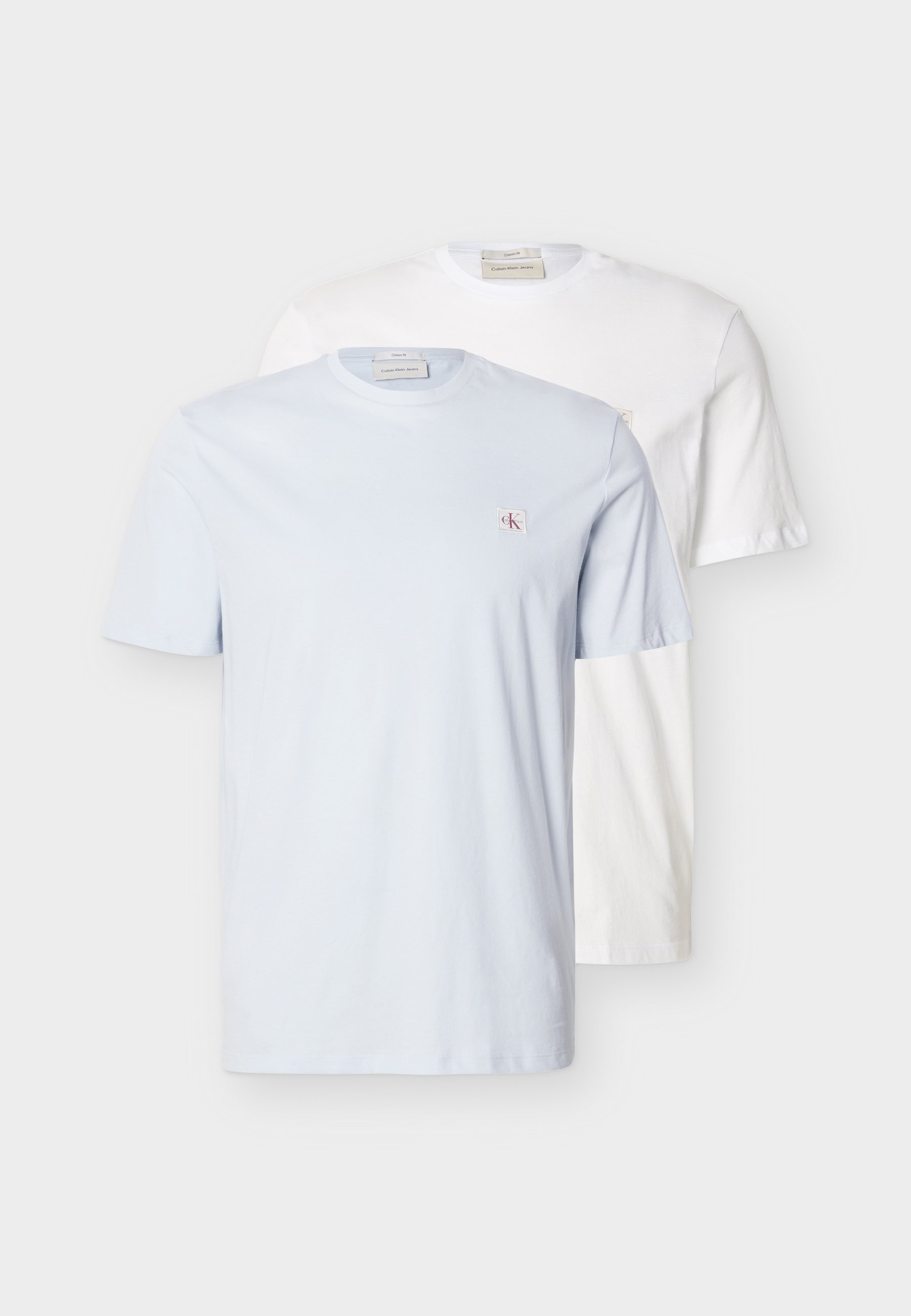 Calvin Klein Jeans SS BADGE TEE 2PK - Jednoduché tričko - bright white/plein air