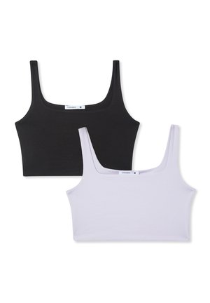 PACK OF 2 SQUARE NECK - Top - 1x Black, 1x Lilac