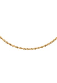 Collier en chaîne en or avec des maillons entrelacés, texture lisse et finition brillante. Longueur idéale pour le port en superposition ou en solo.