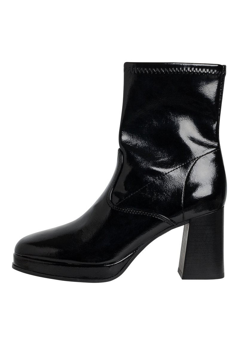 Tamaris Platform ankle boots - black patent/metallic black - Zalando.de