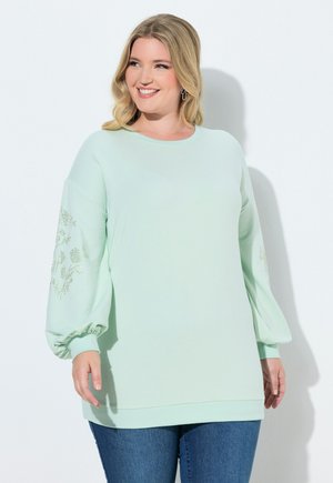 MIAMODA Striktrøje - pale jade green