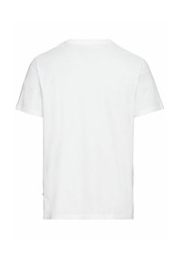 Hvid bomulds t-shirt med korte ærmer, standard rund halsudskæring, glat tekstur og lige kant. Ingen grafik eller udsmykninger.