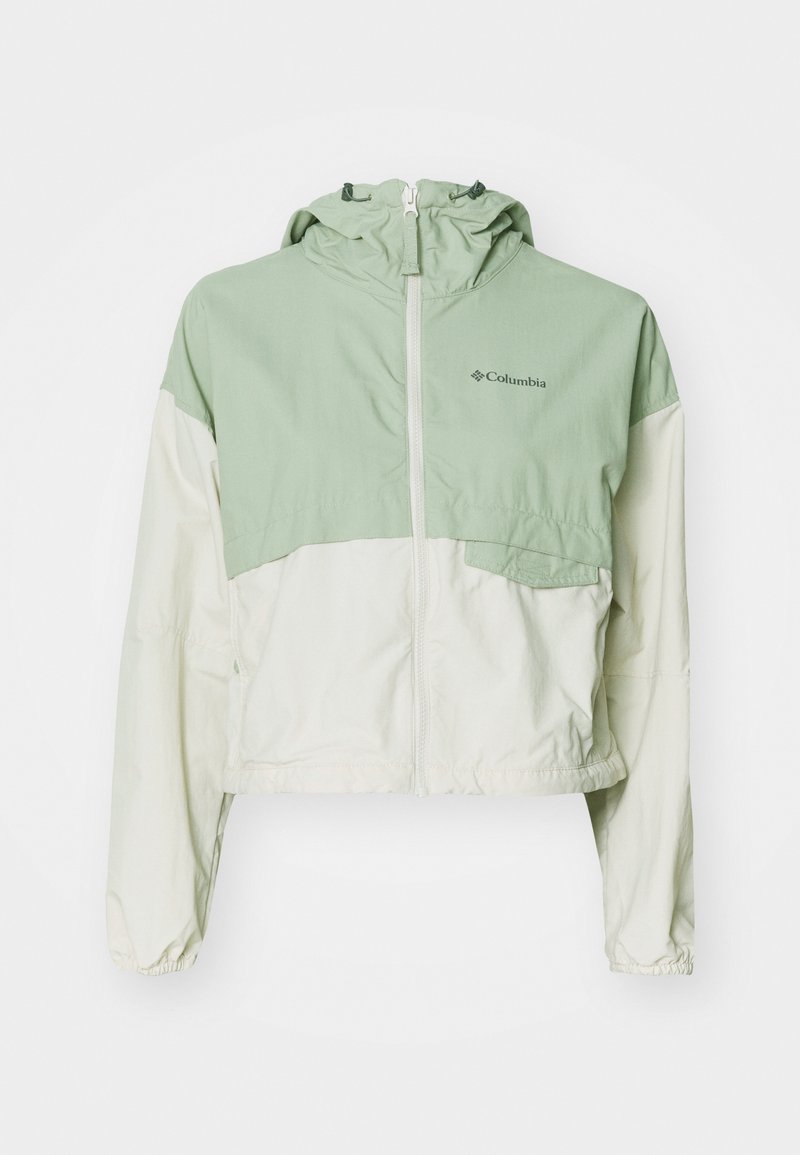 Columbia Spire Valley Giacca A Vento Leggera Impermeabile Per Ragazzo, Nylon, Tecnologia Omni-Shield, Nero/Grigio