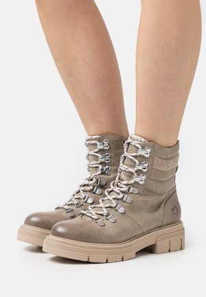 Platform ankle boots - stone