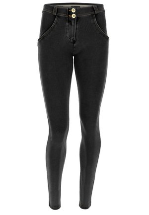 Freddy WR.UP® PUSH-UP SHAPING REGULAR WAIST - Jeans Skinny - jeans nero cuciture gialle