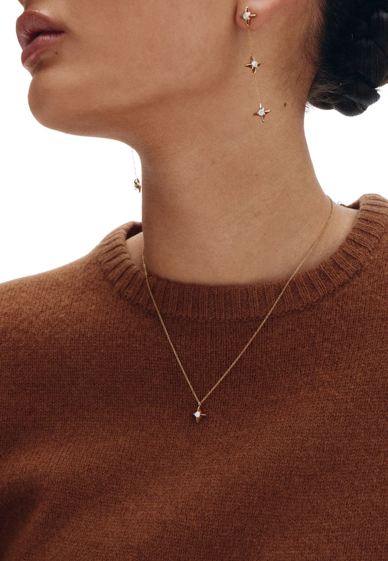 Elli Collana Oro Giallo 14K (585) Con Ciondolo Cuore E Zirconia Cubica – 45 Cm, Gioiello Romantico Per Donna, Regalo Con Certificato
