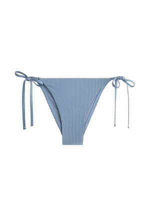OYSHO, MEDIUM-COVERAGE STRIPE BIKINI BRIEFS WITH TIES - Bas de bikini - light blue