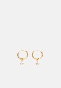 PAVE STAR MICRO HOOP EARRING - Brincos - gold-coloured