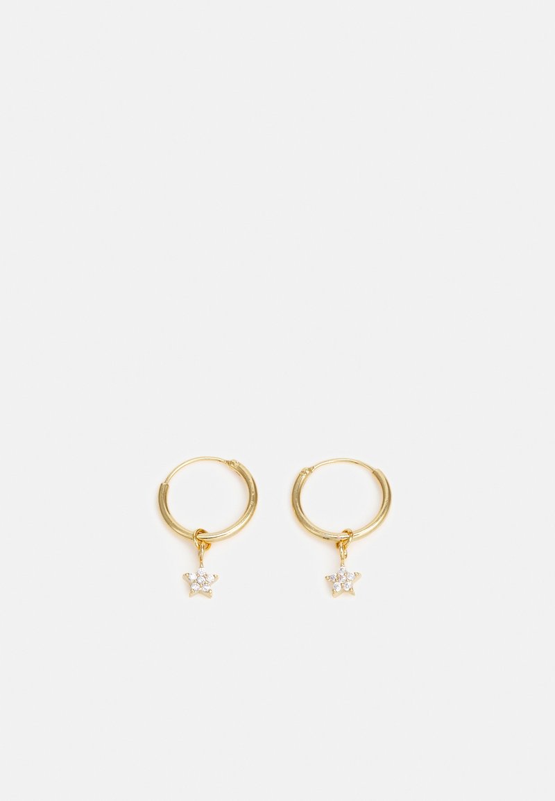 Orelia PAVE STAR MICRO HOOP EARRING - Brincos - gold-coloured