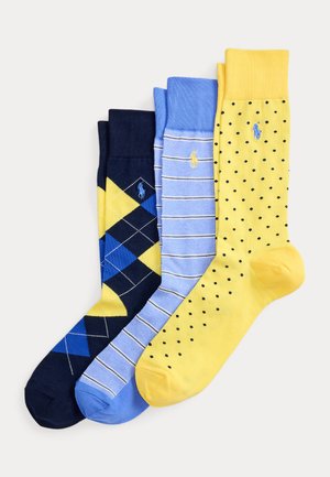 Polo Ralph Lauren, PATTERNED TROUSER SOCK 3-PACK - Șosete - navy/yellow/blue