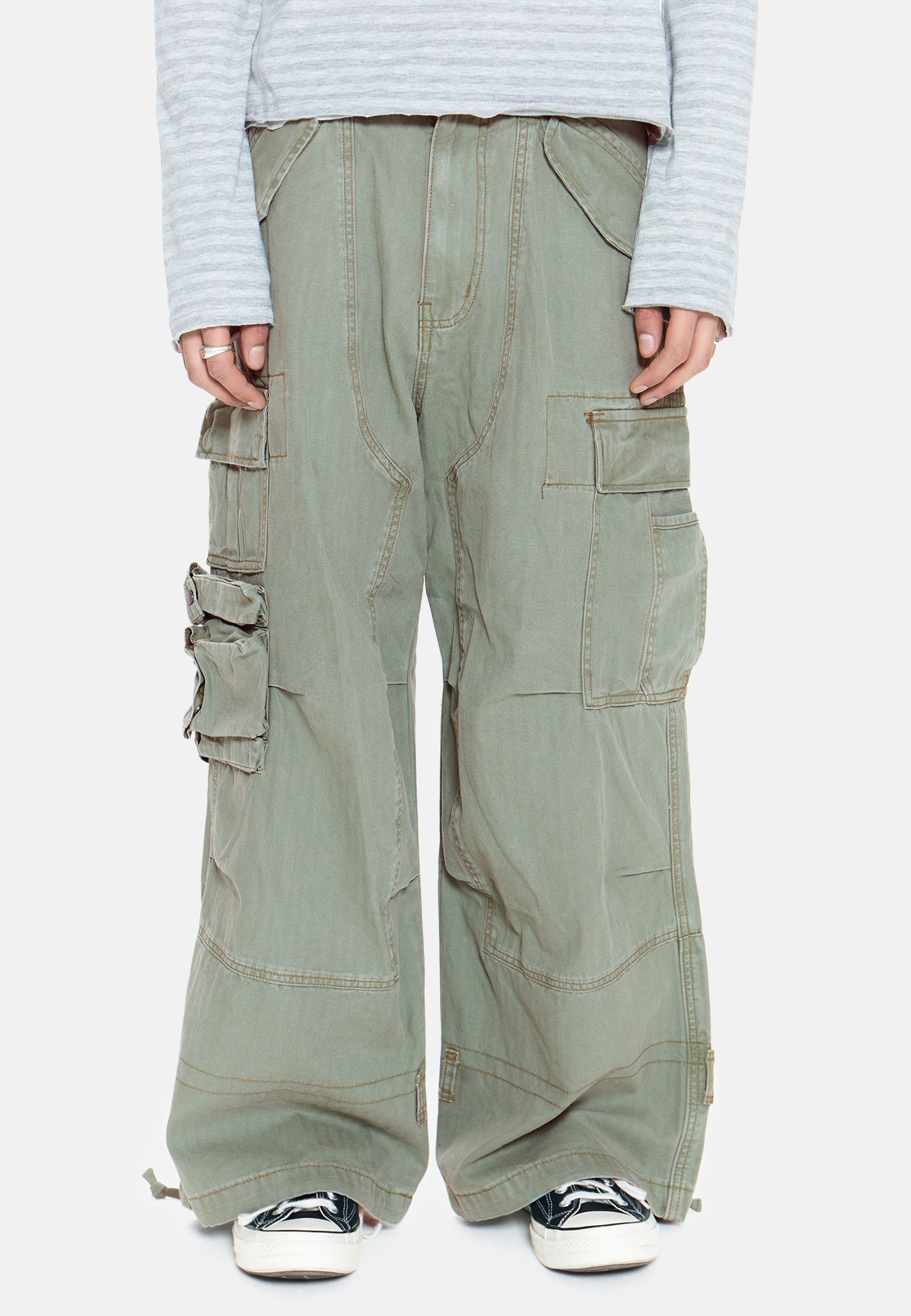 Jaded London OVERSIZED UTLITY - Cargo trousers - khaki - Zalando