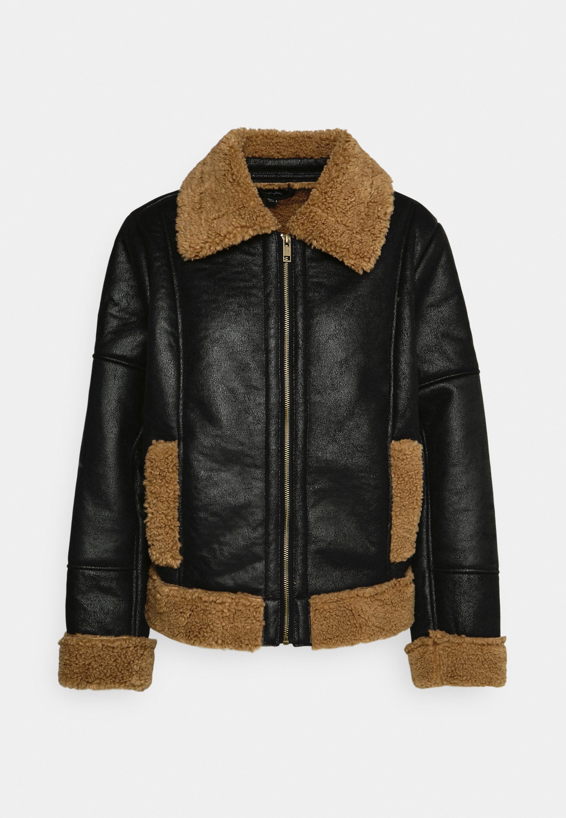 borg lined leather jacket