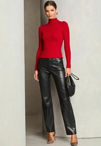 Lipsy ROLL NECK BUTTON DETAIL  - Svetr - red