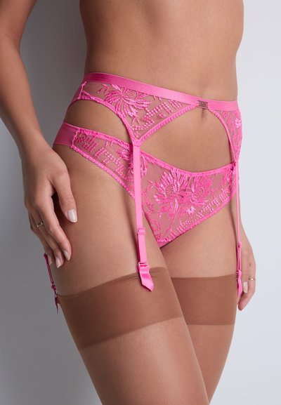 Bas Résille Rose Dentelle Avec Froufrous – Pour Porte-jarretelles – Taille Unique – Neuf Avec étiquettes
