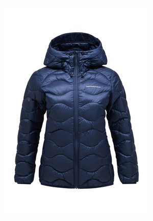 Tumesinine sulejope, millel on tikitud lainemuster, tõmblukk ja kapuuts. Sile ja läikiv kangas ning kerge polsterdus sooja hoidmiseks.