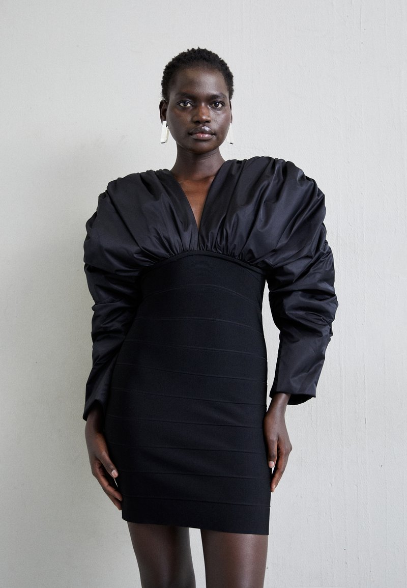 Hervé Léger RUCHED MINI DRESS - Vestito elegante - black