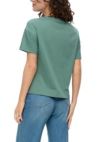s.Oliver MIT MUSTERSTRUKTUR - T-shirt basic - helles petrol
