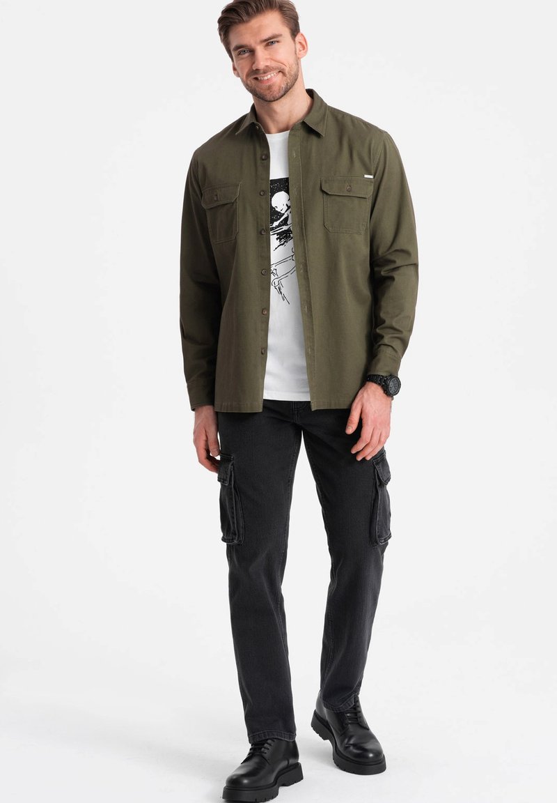 Ombre Hemd - dark olive