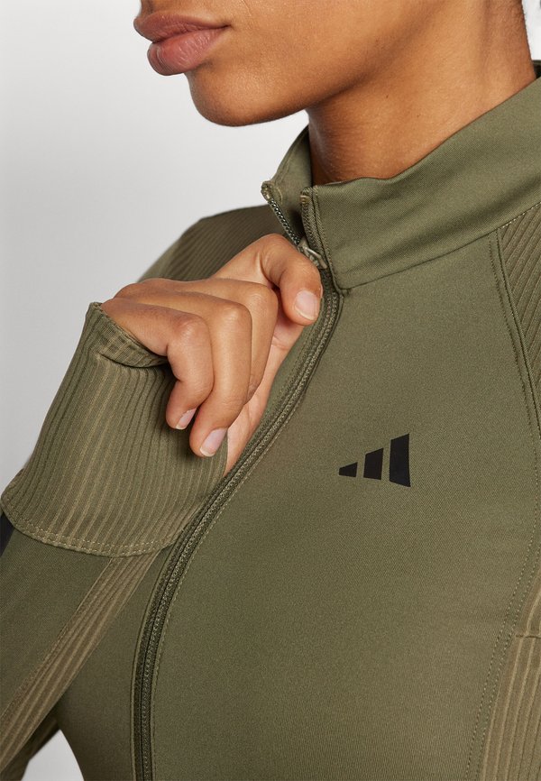 HYPERGLAM FULL-ZIP RIBBED COVER-UP - Cardigan - olive strata4