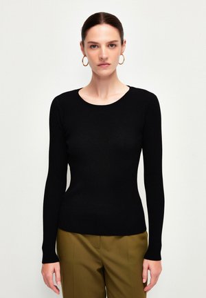 BACKLESS LONG SLEEVE - Strickpullover - black