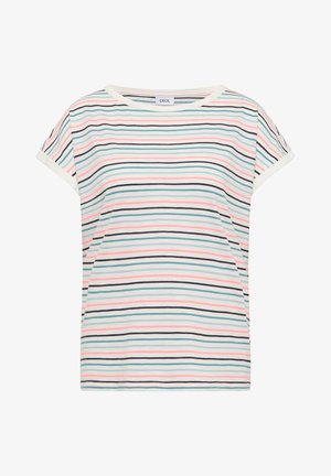 Cecil, T-SHIRT MIT BOAT NECK UND TURN-UP-DETAIL - T-shirt imprimé - vanilla white