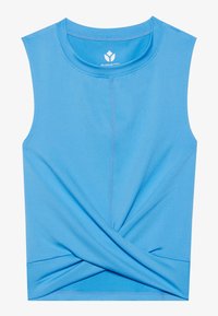 HIGH NECK SLEEVELESS TOP WITH WRAP FRONT - Top - blue