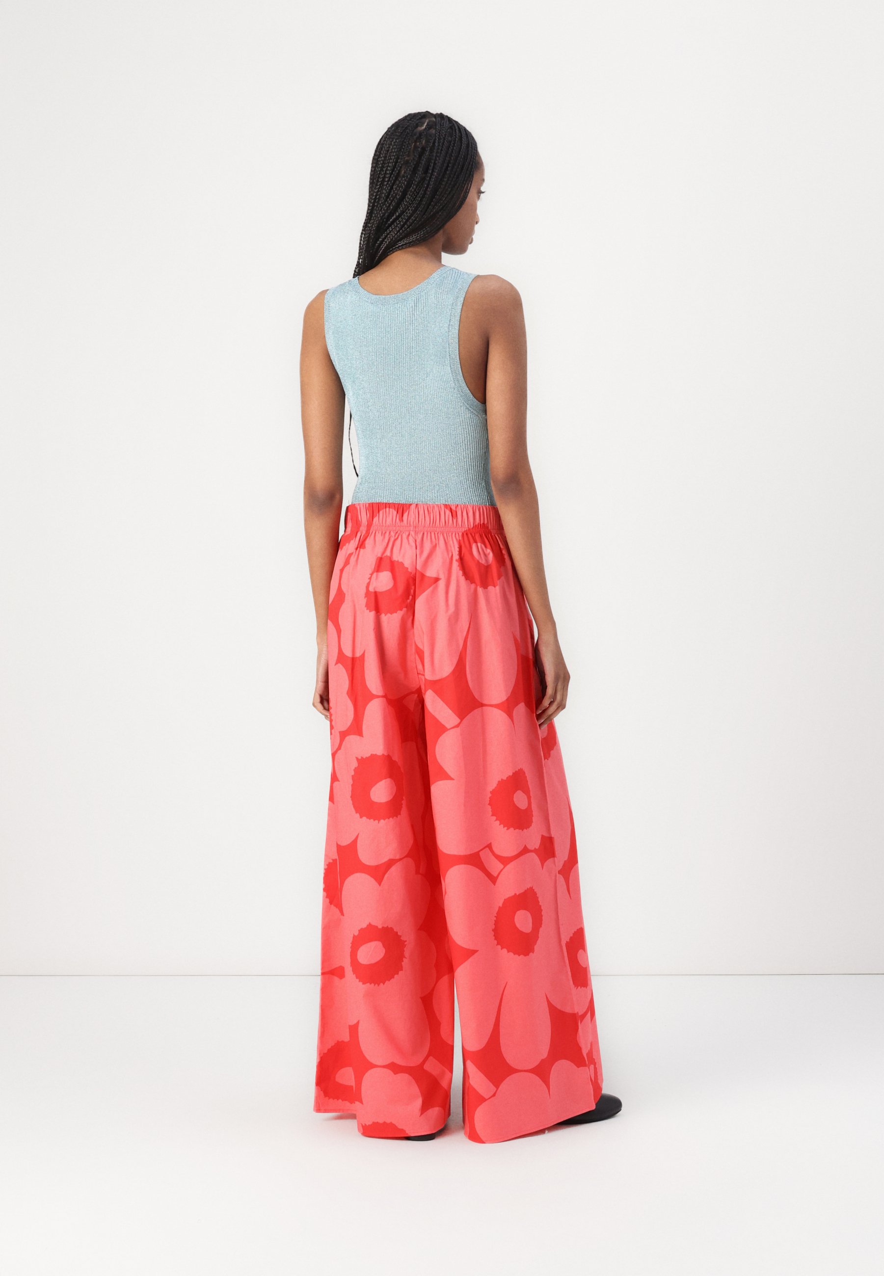 marimekko - Voimakukka Unikko パンツ Marimekko Voimakukka Unikko Cotton Pants | Red, Pink , - pirkko.
