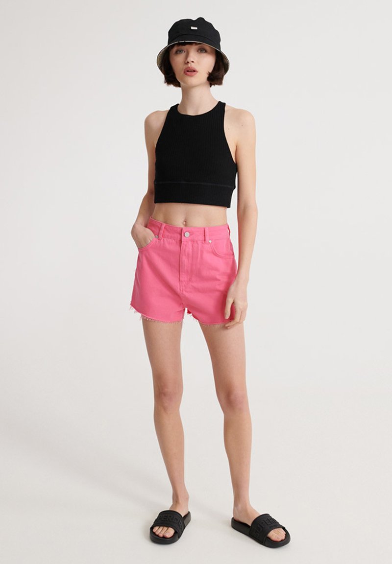 Superdry & Co Jeansshort donkerroze