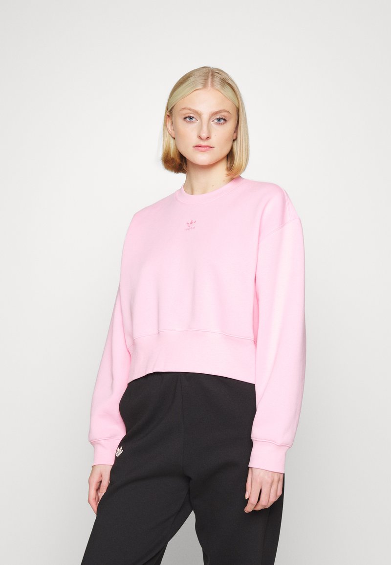 Adidas originals pink cropped cute crew sweatshirt Clearance