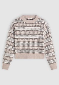 INES  - Džemper - mia fairisle v2 c2 taupe heather wool blend