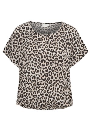 Kaffe AMBER - Bluse - chalk/sand/black leo print