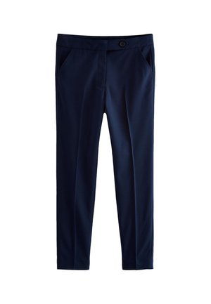 Tumedat türgid, mis on valmistatud siledast kangast. Omab esimest nuppude sulgemist, kahte külgtaskut ja kohandatud sirge sääre disaini.