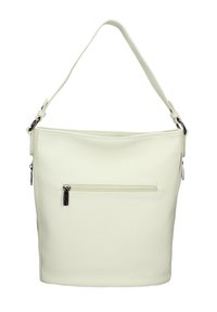 Borsa a tracolla in pelle verde chiaro con una texture morbida, tracolla regolabile e una tasca a zip frontale per una funzionalità aggiuntiva.