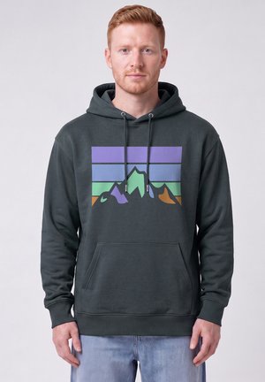 watapparel, RETRO LANDSCAPE UNISEX - Hoodie - india ink grey