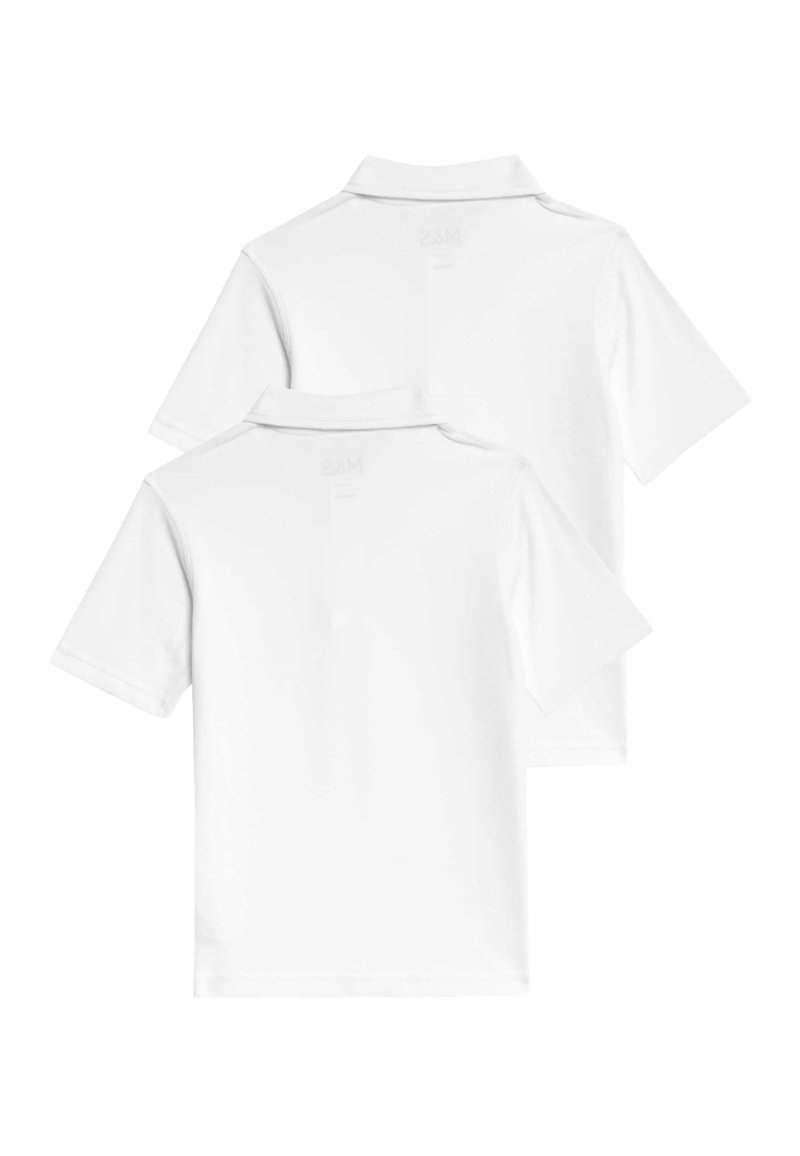 2Pk Girls' Slim Fit Pure Cotton School Blouses White Marks & Spencer ES
