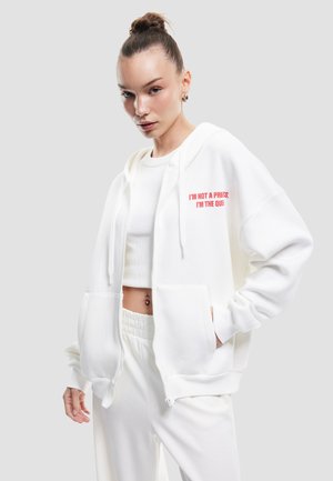 OVERSIZED - Sweatjacke - beige