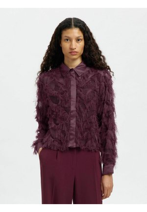 SLFMYLINE FLUFFY CROPPED - Bluza z gumbi - fig