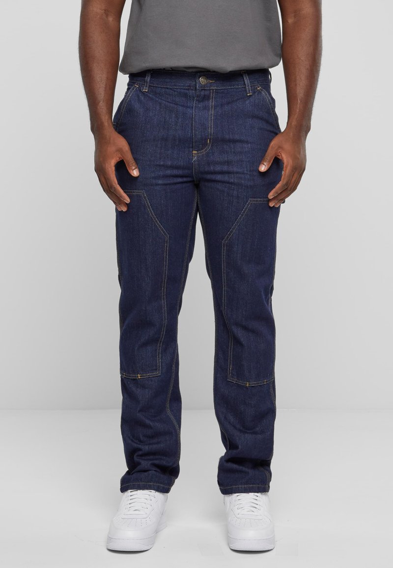 Urban Classics DOUBLE KNEE  - Blugi drepți - rinsed denim