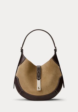 Polo Ralph Lauren, POLO ID SUEDE-LEATHER SMALL SHOULDER BAG - Дамска чанта - clay/tobacco