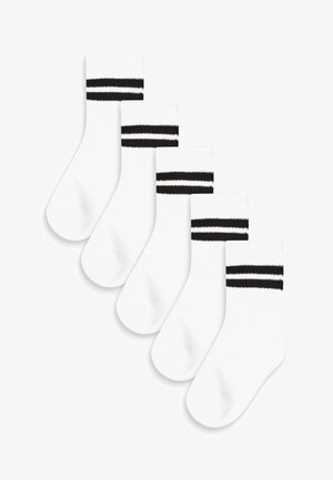 CUSHIONED FOOTBED RIBBED SOCKS 5 PACK - Kojinės - white