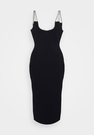 OTTOMAN MIDI DRESS CRYSTAL CHAIN - Φόρεμα από ζέρσεϊ - black