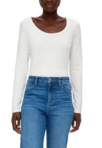 s.Oliver AUS STRETCH - Langarmshirt - ecru