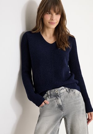 STRUKTUR - Striktrøje - blau