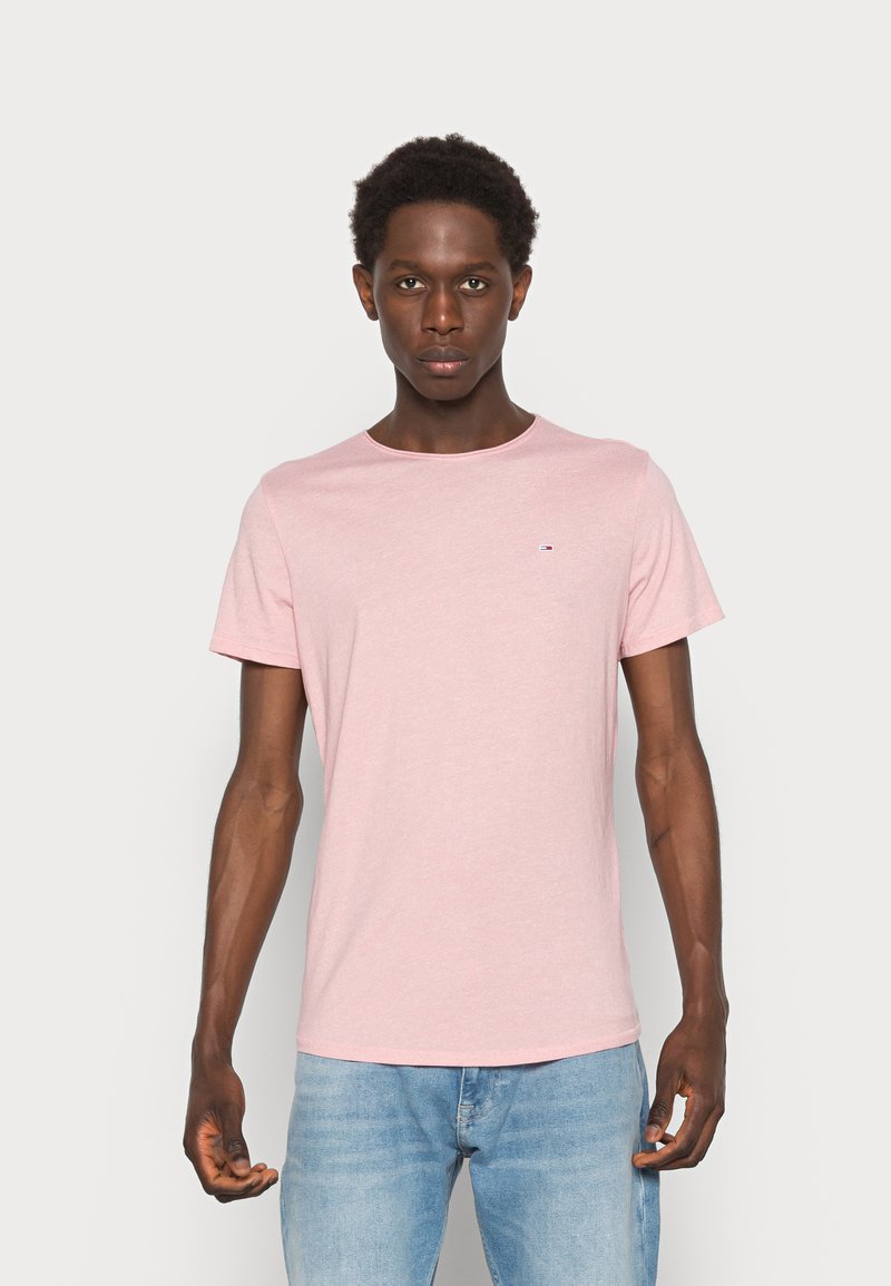 Tommy Jeans SLIM JASPE CREW NECK - T-shirt básica - pink htr