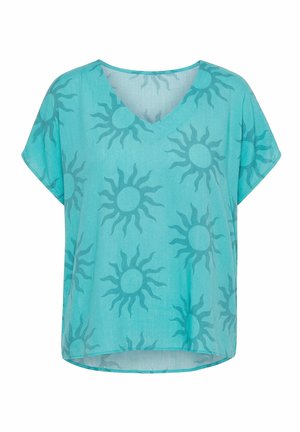 Studio Untold, BLUSENSHIRT, OVERSIZED, SUN-PRINT - T-shirts print - blue mint