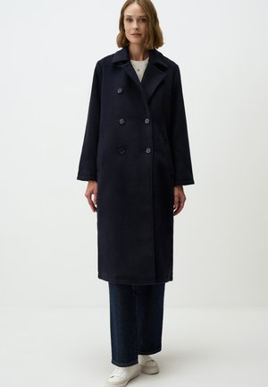 DOUBLE-BREASTED LONG - Classic coat - dark blue